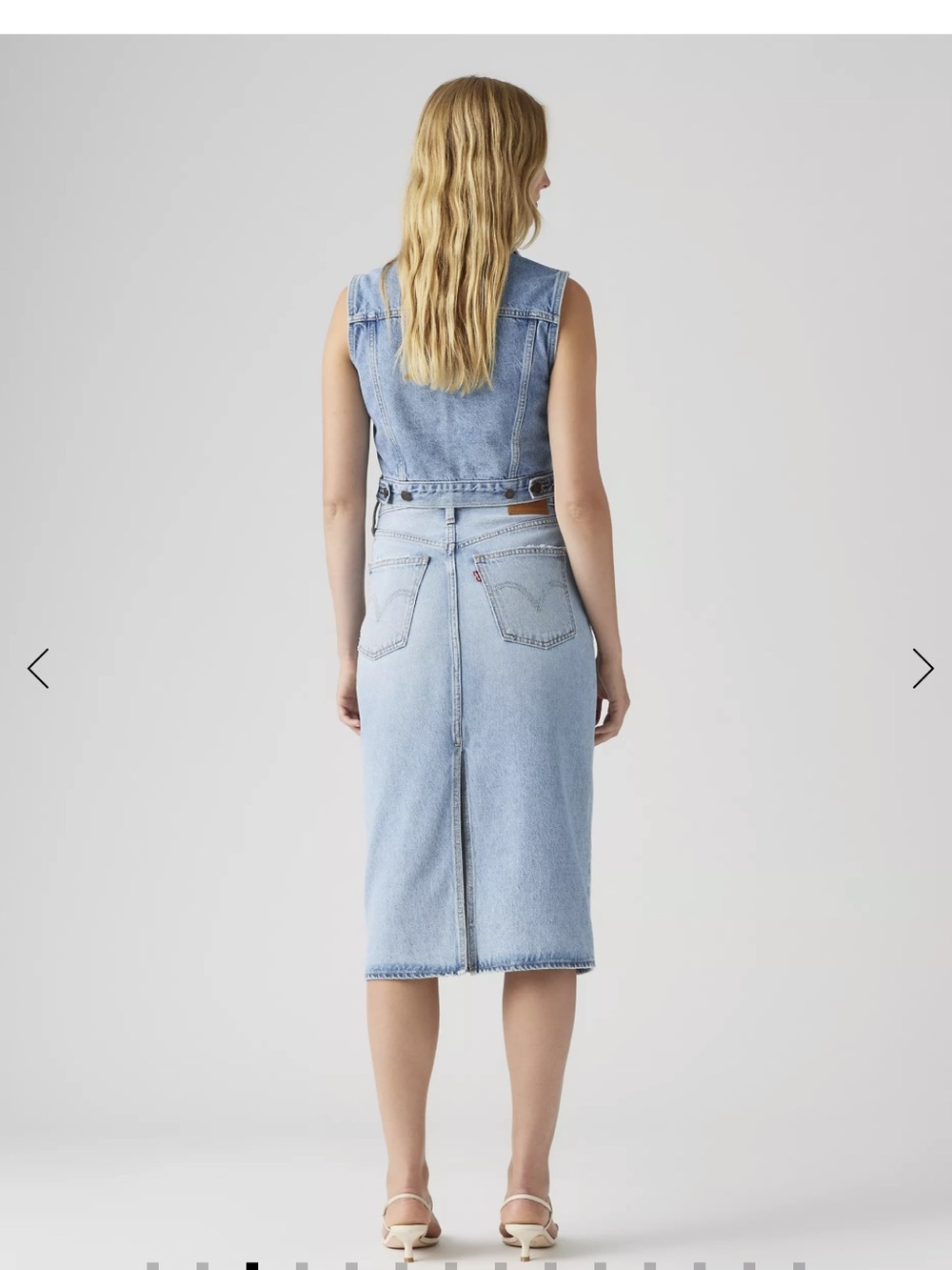Levi's High Rise Back Slit Skirt Light Wash Women Jeans